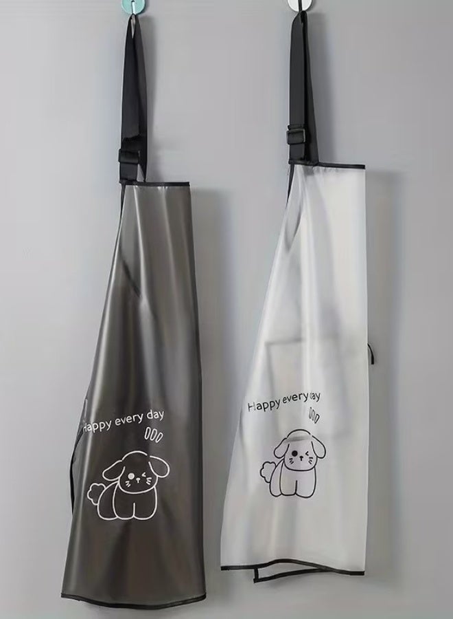 هابي هوم مريلة مطبخ من TPU – خفيفة الوزن، مقاومة للماء والزيوت وسهلة التنظيف، برسمة كلب كرتوني لطيف ونقشة مخططة، تصميم أنيق وتريندي يناسب أي ستايل، مثالية للطهي اليومي، غسيل المواعين، أشغال البيت، هدية رائعة لعيد الأم وربات المنازل 72*60 سم - Image 3